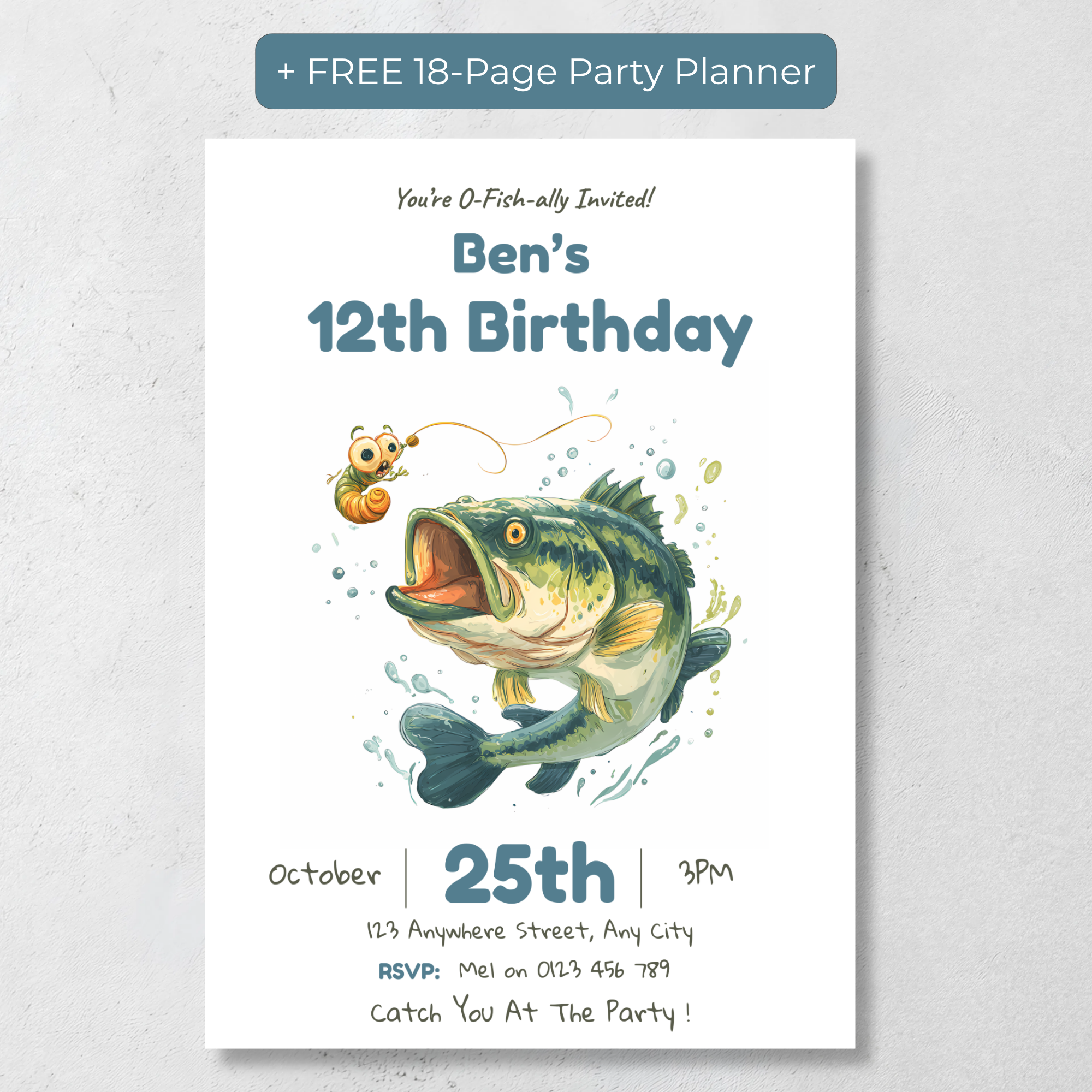 Editable Fishing Invitation